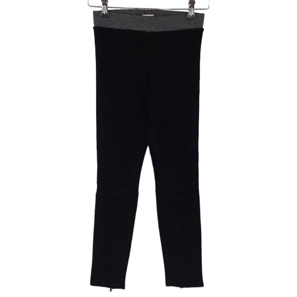 L'Agence Amour Pants Womens XS Black‎ Lamb Suede Ankle Zip Pull On Skinny